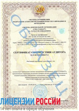 Образец сертификата соответствия аудитора №ST.RU.EXP.00006174-1 Нижнегорский Сертификат ISO 22000